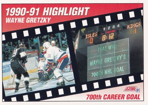 insert karta WAYNE GRETZKY 91-92 Score Highlight 700th Career Goal Canada číslo 303